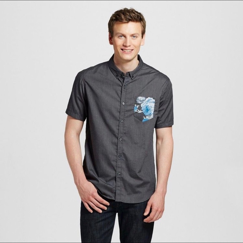 Citizen Wolf Short Sleeve Floral Pocket Shirt
